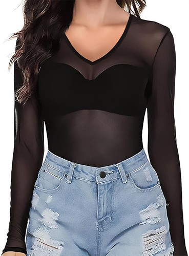 Damen sexy netzoberteil - damen,