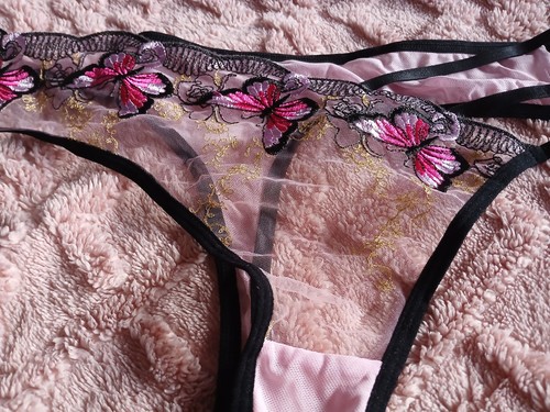 Damen string rosa - damen, rosa/schwarz