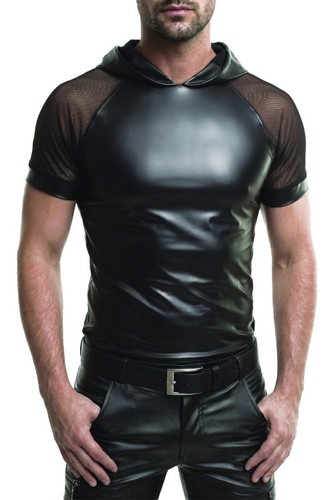 Herren wetlook kapuzen shirt - herren, t-shirt